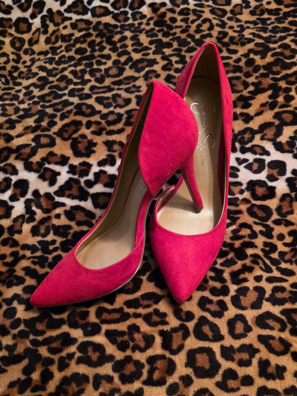 Jessica Simpson Red Suede High Heels Size 6.5